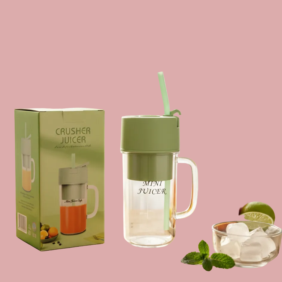 Professional Mini Juicer – Portable Blender & Smoothie Maker with Built-In Straw for Home, Travel & Outdoor Use