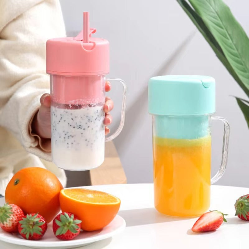 Professional Mini Juicer – Portable Blender & Smoothie Maker with Built-In Straw for Home, Travel & Outdoor Use