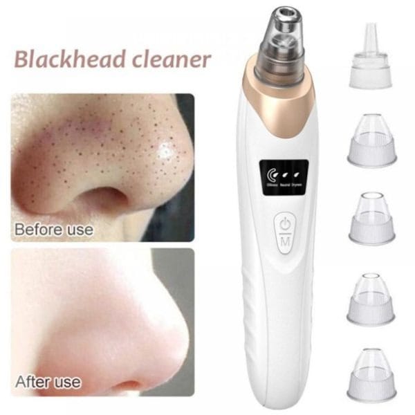5 in 1 Electric Blackhead Remover Vacuum – Deep Pore Cleaner, Acne Removal Tool with 5 Suction Heads for Clear Skin