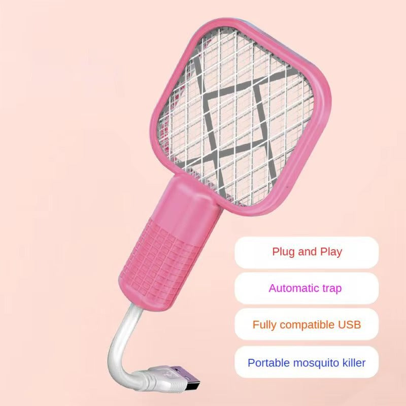 Mini USB Rechargeable Mosquito Racket with UV Light – Electric Mosquito Killer Swatter for Indoor & Outdoor Home, Office, Travel & Camping