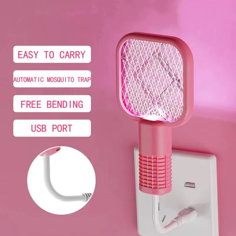 Mini USB Rechargeable Mosquito Racket with UV Light – Electric Mosquito Killer Swatter for Indoor & Outdoor Home, Office, Travel & Camping